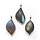 Natural Labradorite Gemstone Charm Silver 41~53x22.5~24~26x8~15mm