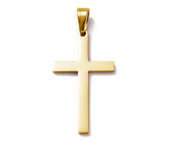 Stainless Steel Bedel Kruis goud 39~42x22~23x1.5mm