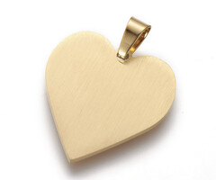 Stainless Steel  bedel hart goud 25x23.5x1.4mm
