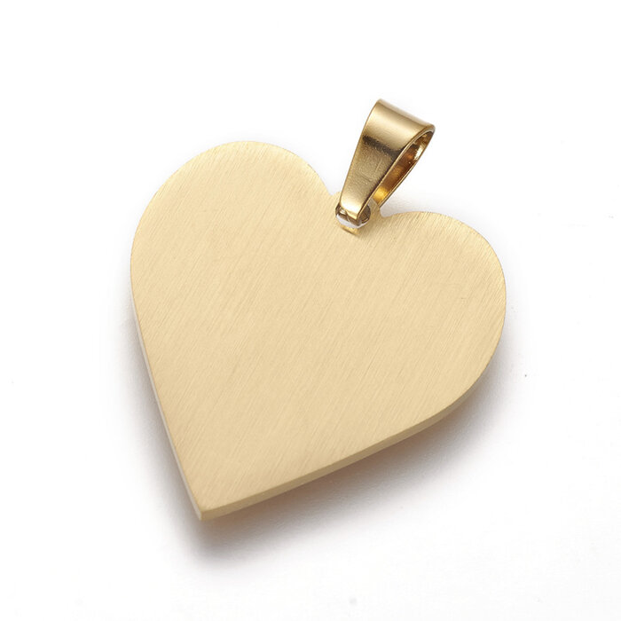 Stainless Steel bedel hart goud 25x23.5x1.4mm