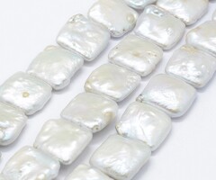 Natural Barok Zoetwaterparel Kralen Vierkant 15~23x15~20x5~7mm
