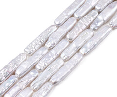 Natural Baroque Freshwater Pearl Beads Oblong 23~24.5x5.5~6X3~5mm