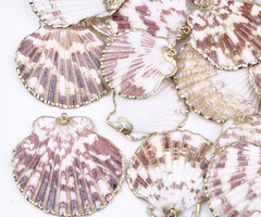 Electroplated Shell Charm Gold 35~53x34~52x7~11mm