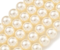 Glasparels kralen beige 10mm, streng 40 stuks