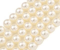 Glasparels kralen beige 8mm, streng 45 stuks