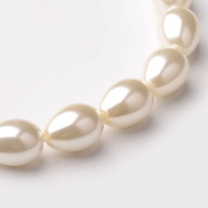 Glass Pearls beads Teardrop 9x7mm, strand 40 pieces