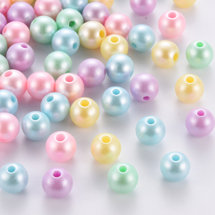 Acrylic Beads Color Mix 8x7mm, 100 pieces