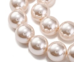 Glass Pearls beads Blush 12mm, strand 30 pieces