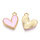 Charm Heart Light Pink Golden Nickel Free 14x13.5x2mm