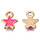 Charm Star Pink Nickel Free 9x6.5x1mm