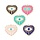 Heart Evil Eye Charm Mix 27x28x1.4mm, 5 pieces