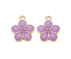 Flower Charm Lilac Purple 17x14.5x1.5mm