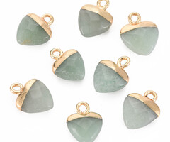 Natural Gemstone Charm Aventurine 13.5x10.5x5~5.5mm