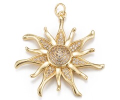 Charm with Zirconia Sun Gold 35x33x5mm