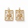 Natural Shell Charm Rectangle Eye 24.5x16.5x4.5mm