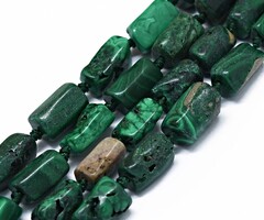 Natural Malachiet Edelsteen Kraal Cilinder 10~13x6~8x4~7mm, streng 30 stuks