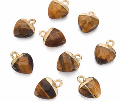 Natural Edelsteen Bedel Tijgeroog 13.5x10.5x5~5.5mm