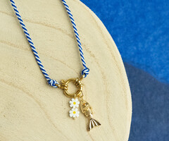 Bolt Ring Clasp Necklace with Fish Charm