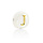 Letterkraal Wit Parelmoer Schelpkraal 6x4mm met Gouden Letter J
