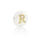 Letterkraal Wit Parelmoer Schelpkraal 6x4mm met Gouden Letter R