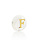 Alphabet Letter Shell Bead Mother of Pearl White 6x4mm with Golden letter F