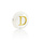 Alphabet Letter Shell Bead Mother of Pearl White 6x4mm with Golden letter D