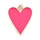 Heart charm pink gold plated 27x22x2mm