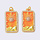 Bedel rechthoek zon oranje gold plated 27x14x3.5mm