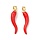 Cornicello Horn Charm Red 26.5x6.5x5.5mm