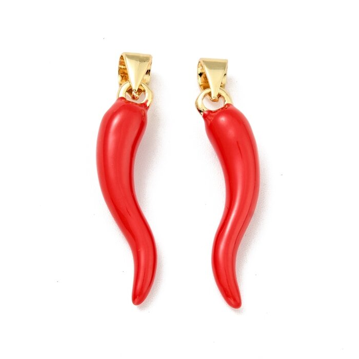 Cornicello Horn Charm Red 26.5x6.5x5.5mm