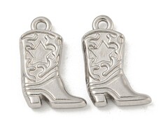 Stainless Steel cowboy boot charm 20x13x3mm