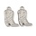 Stainless Steel cowboy boot charm 20x13x3mm
