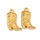 Stainless steel cowboyboot charm gold plated 20x13x3mm