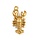 Stainless steel kreeft bedel gold plated 22x10.5x6mm