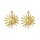 Stainless steel zon bedel gold plated 30x24.5x4mm