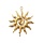 Stainless steel spiral sun charm gold plated 40.5x33.5x2mm