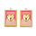 Stainless steel rectangle heart pink charm gold plated 28x18x3mm