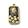 Stainless steel rectangle charm black gold plated 25.5x13x3mm
