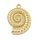 Stainless Steel Charm Ammonite big Gold Plated 32x22x2.5mm