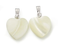 Natural Schelp Bedel Hart Zilver 17~17.5x14.5x3.5mm