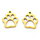 Stainless Steel Dog Paw Charm Gold 14x12x1mm