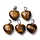 Natural Tijgeroog Bedel Hart Zilver 18~19x15~15.5x7~10mm