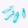 Natural Electroplated Quartz Gemstone Light Blue Charm 40~65x7~15mm