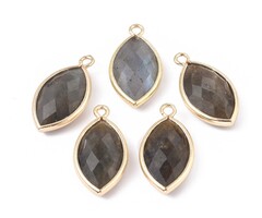 Natural Labradorite Edelsteen Charm Eye 21x11x4mm