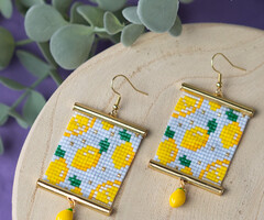 How to make Lemon Fruit Earrings with Miyuki