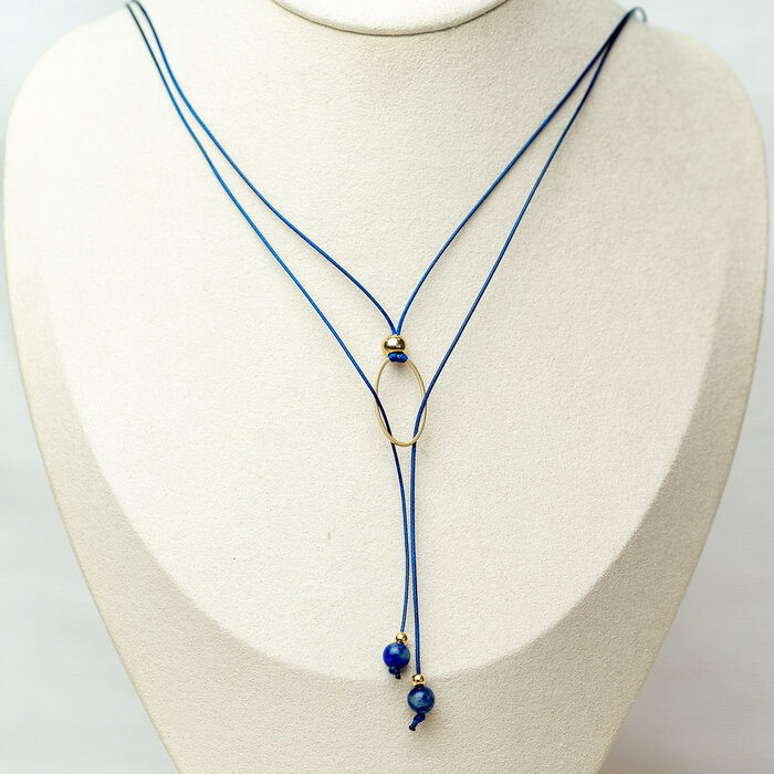 5 meter Waxkoord 0.8mm Donker Blauw