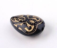 Acrylic Beads Drop black 18x11.5x7.5mm, 10 pieces