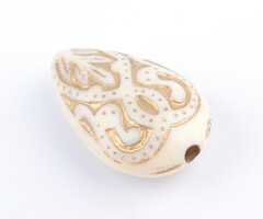 Acrylic Beads Drop white 18x11.5x7.5mm, 10 pieces