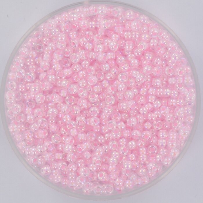 Miyuki Seed Beads 11/0 Pink Lined AB Crystal, 5 gram