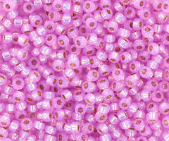 Miyuki Seed Beads 11/0 Silverlined Alabaster Dyed Hot Pink, 5 gram